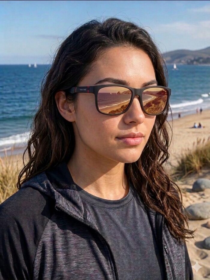 viberia Aynalı Polarize Modern Erkek Kadın Unisex Stil Trend Spor Güneş Gözlüğü Model 24 - Görsel 5