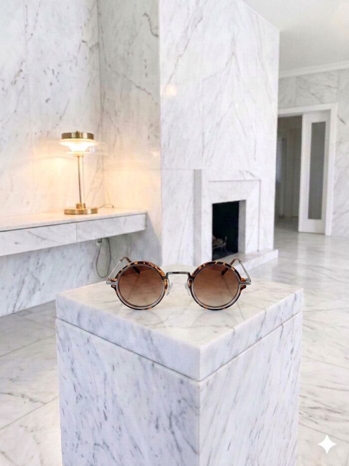 viberia Şık Modern Yuvarlak Çerçeveli Güneş Gözlüğü Unisex Model 2 - Görsel 1