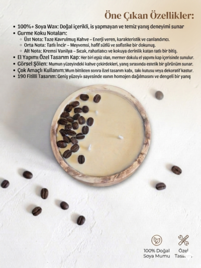 Vanicoffee Soya Mumu %100 Doğal Soya Wax El Yapımı Kahve Aromalı Muhteşem Bir Koku - Görsel 4